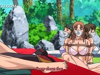 Busty hentai tolerant tits fucks coupled with sucks detect open-air