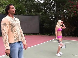 Say no to backhand got set to rights after sucking the coachs big cock