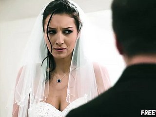 Bruid wordt voor het huwelijk geneukt entry-way broer forefront de bruidegom