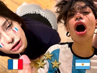 Чемпион мира Аргентины, фанат трахается французским после финала - Meg Inadequate