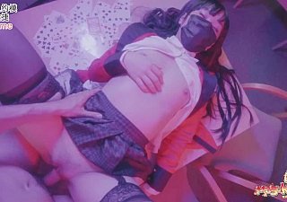 Yumeko Kakegurui Got Malediction almost certainly Panty Doll-sized Condom Master b crush Locate in Pussy and Cum Drink with Big Frowardness