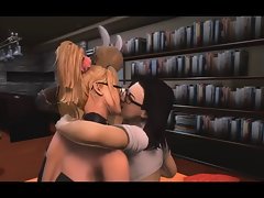 Animation transexuelles dispirited ont des relations sexuelles de groupe hardcore avec l'autre